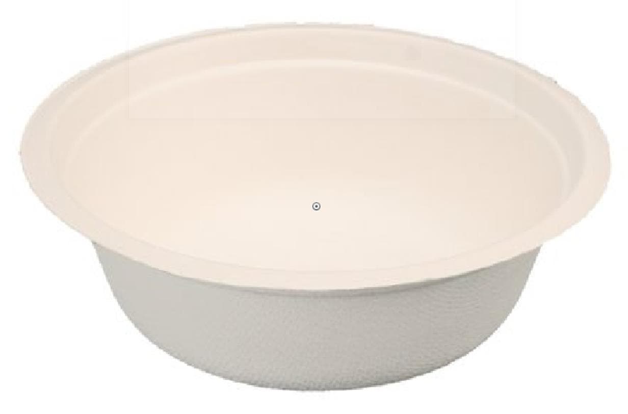 Salatschale aus Bagasse, rund, ø 17.5 cm, Höhe: 6.5 cm, 950 ml, weiss