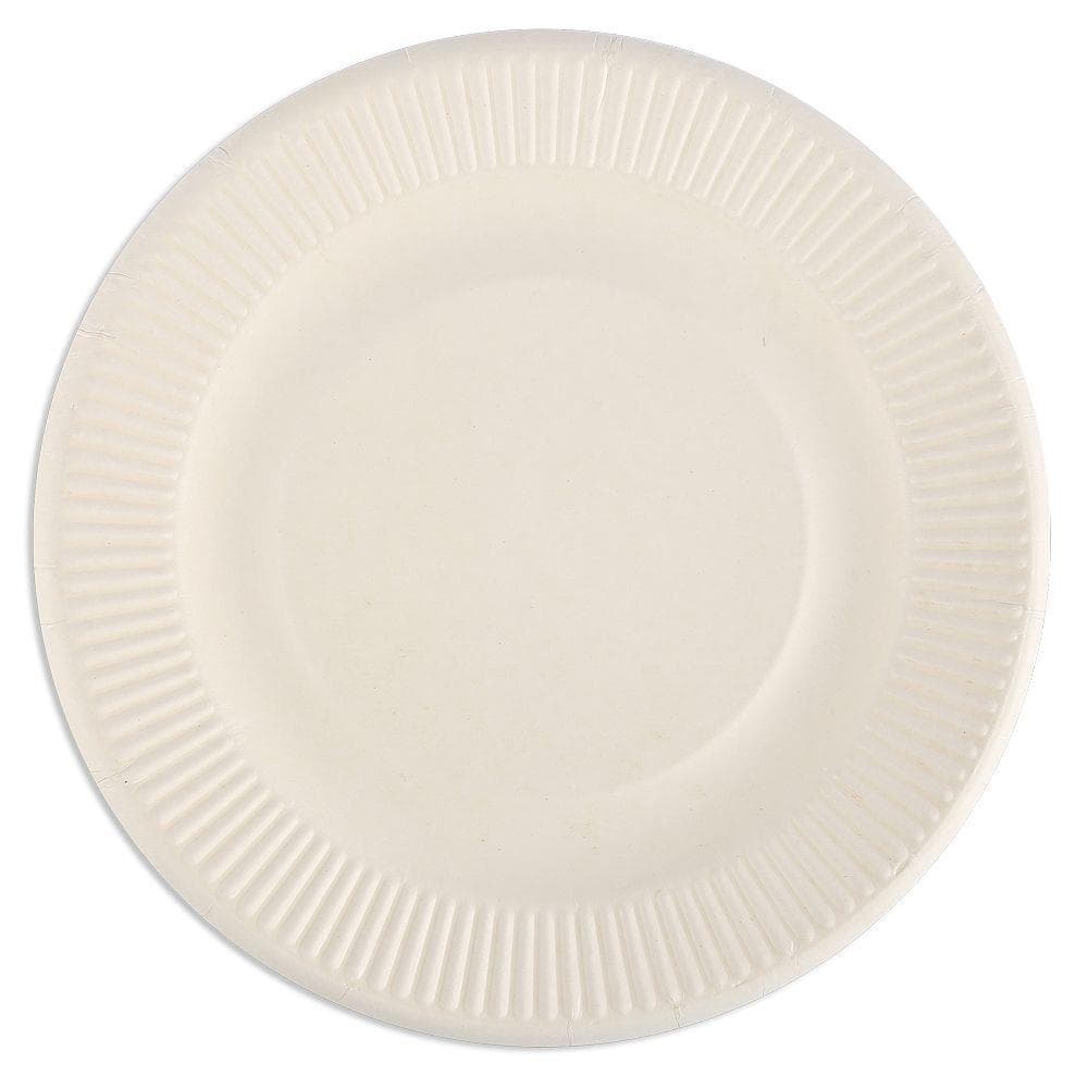 Teller aus Bagasse rund, Ø 25.4 cm Höhe: 2.4 cm, weiss
