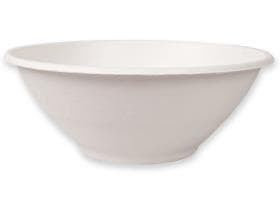 Schale aus Bagasse 1200 ml, rund ø 19.5 cm, Höhe 7.5 cm, weiss