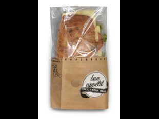 Snack Bag Fifty-Fifty PET, Grösse XL, 28 x 7.5/6 x 13 cm, Kraftpapier braun